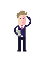 Character for presentations. Project manager, manager. Powerpoint character