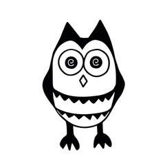 Owl, eagle owl on a white background. Doodle illustration for printing, greeting cards, posters, stickers, textile and seasonal design. Vector eps 10.