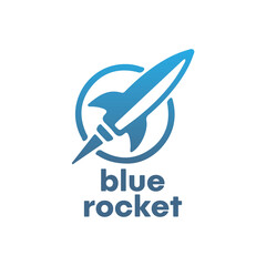 blue rocket icon shape goes to space