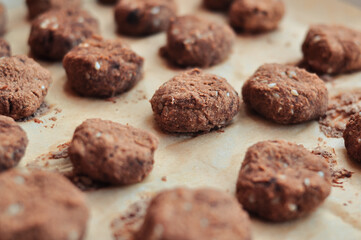 chocolate truffles on a plate