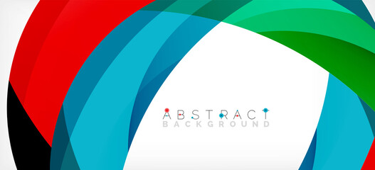 Color circle shapes, minimal geometric background. Trendy dynamic composition. Vector Illustration For Wallpaper, Banner, Background, Landing Page