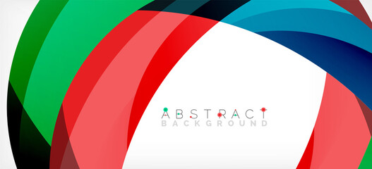 Color circle shapes, minimal geometric background. Trendy dynamic composition. Vector Illustration For Wallpaper, Banner, Background, Landing Page