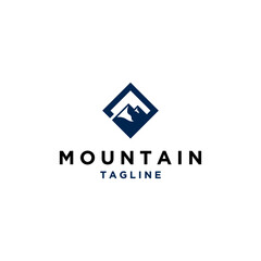 Minimalist Mountain Logo. Vector Illustration.