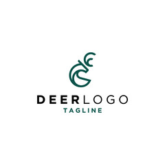 Minimalist Head Deer Logo Design. Vector Illustration