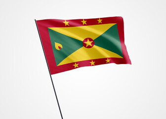Grenada flying high in the isolated background. February 07 Grenada independence day. World national flag collection world national flag collection - obrazy, fototapety, plakaty