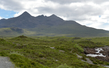 Footpath along Glen Sligachan on Isle of Skye, Inner Hebrides, Scotland