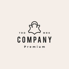leather shop store shopping bag hipster vintage logo vector icon illustration