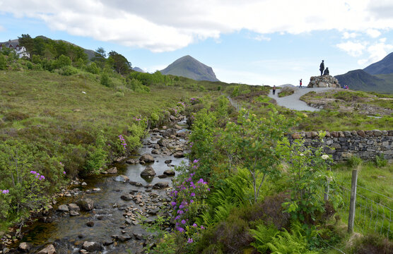 Footpath along Glen Sligachan on Isle of Skye, Inner Hebrides, Scotland