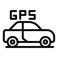 Car gps icon outline vector. City navigation. Smart vehicle