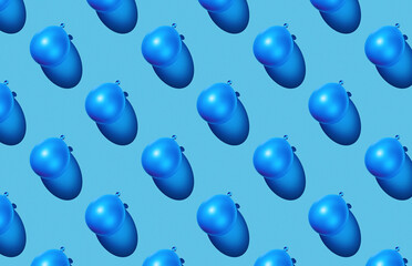 Pattern of blue balloons on blue pastel background
