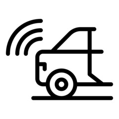 Back car sensor icon outline vector. Road sign. Security vehicle