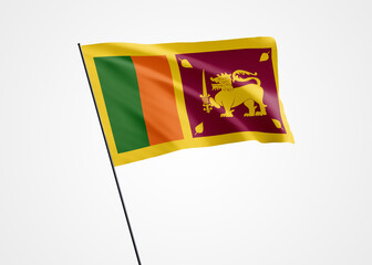 Sri Lanka flying high in the isolated background. February 04 Sri Lanka independence day. World national flag collection world national flag collection