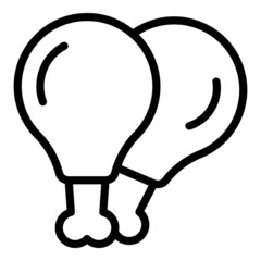 Chicken legs icon outline vector. Leg drumstick. Meat food