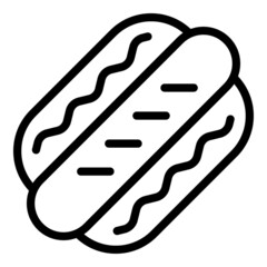 Hot dog icon outline vector. Hotdog food. Sausage bun