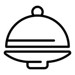 Tray icon outline vector. Food waiter. Hand platter