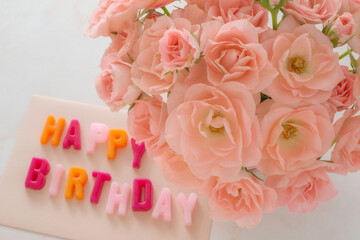 ピンクのバラの誕生日イメージ