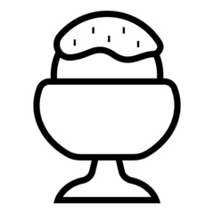 Ice cream icon outline vector. Gelato dessert. Cold icecream
