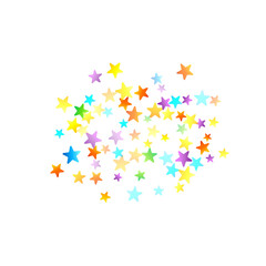 Rainbow Festive Confetti. Carnival Star Falling.