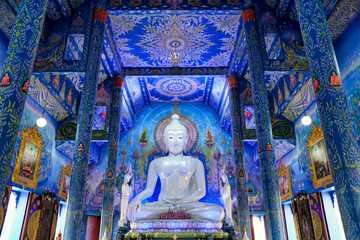 Obraz premium Suea Ten Temple, Blue Temple Chiang Rai, Thailand
