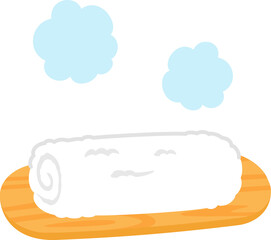 トレーに乗せた温かいおしぼり