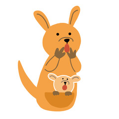 ビックリして驚いているカンガルーのベクターイラスト