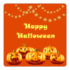 Vector greeting card for Halloween, flyer, banner, poster templates
