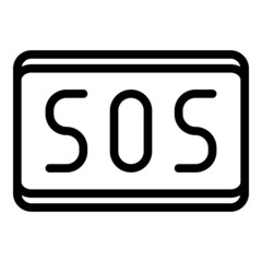 Sos banner icon outline vector. Siren alert. Emergency call