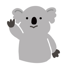 可愛いコアラのベクター画像　手を振るポーズ