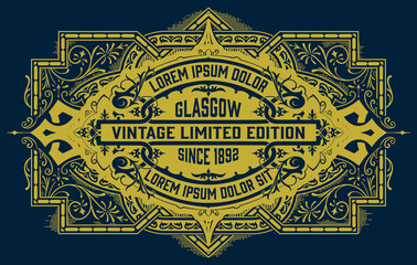 Fototapeta premium Western card with vintage style