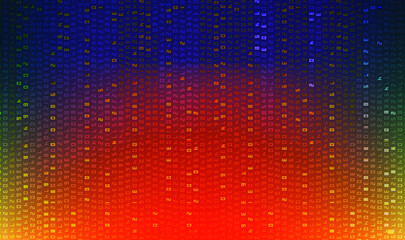 abstract binary software programming code background random part of the program code Digital information technology concept. Vector illustration. Hacker decryption.