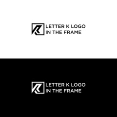 Naklejka premium LETTER K LOGO IN THE FRAME