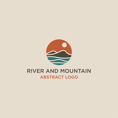 RIVER AND MOUNTAIN ABSTRACT LOGO