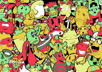 Doodle Monster Full Color Illustration 2