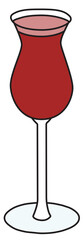Stylish hand-drawn doodle cartoon style aperitif digestif cordial liquor cocktail glass vector illustration. For party card, invitations, posters, bar menu or alcohol cook book recipe