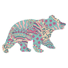 Bear with an abstract pattern