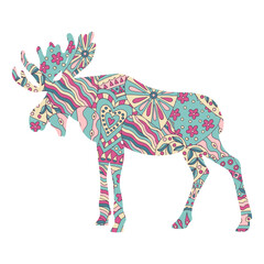Moose with an abstract pattern