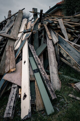 Fototapeta na wymiar Pile of wood scrap