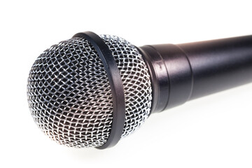 Microphone on white background.