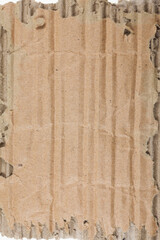 Brown cardboard torn crumpled.