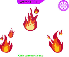 Fire icon vector set.  Fire Flame - EPS 10. 