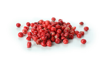 Pile of peppercorns isolated on white background