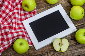 Aromatic apples with frame for text