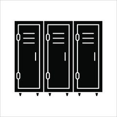 Locker room outline icon for mobile concept and web design. School lockers simple line vector icon. Symbol, logo illustration on white background. eps 10