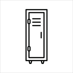 Locker room outline icon for mobile concept and web design. School lockers simple line vector icon. Symbol, logo illustration on white background. eps 10