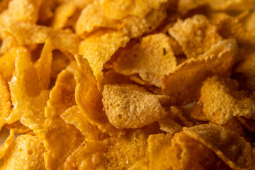 Cornflakes close-up. Cereals.