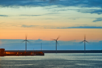 wind turbines in the Port of Bilbao