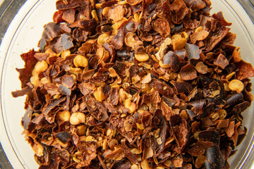 crushed red cayenne pepper, dried chili flakes and seeds