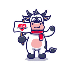 Fototapeta premium cute cow campaign to love your pet