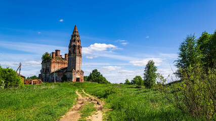 landscape abandoned orthodox church