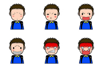 小学生男子の表情 怒り顔①